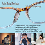 Eyeglass Nose Pads, 2.2mm Thickness Adhesive Anti Slip Glasses Nose Pad with Air Bag, Comfort Silicone Glasses Grip Cushions for Sunglasses, Eyeglasses & Reading Glasses (5 Pairs, Clear)