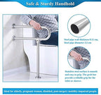 Handicap Rails Grab Bars Bathroom Toilet Safety Rails Support for Elderly Seniors Handicap Toilet Rails Support Assist Stainless Steel Grab Bars for Bathroom Shower Safety Bars Handrails