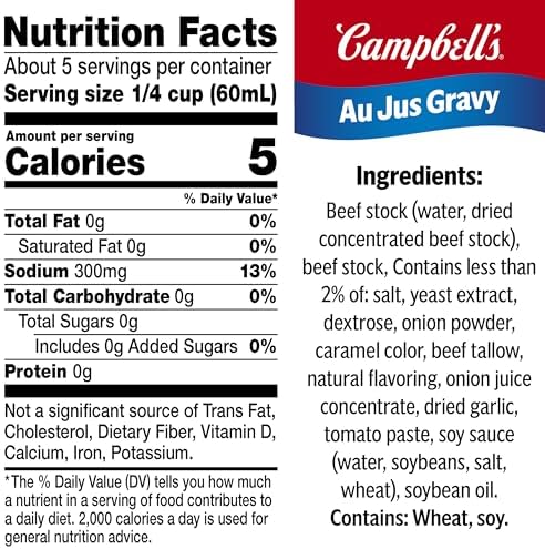 Campbell's Au Jus Gravy, 10.5 Oz Can (Pack of 5)