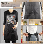 MBMSO Baking Apron Funny Baker Gifts for Bake Lover Kitchen Cooking Apron I Bake People Happy Apron Baking Gifts for Bakers