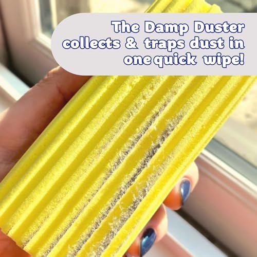 Scrub Daddy Damp Duster, Magical Dust Cleaning Sponge, Dusters for Cleaning, Venetian & Wooden Blinds Cleaner, Vents, Radiator, Skirting Boards, Mirrors, Dust Brush Tools, Home Gadgets, Light Blue