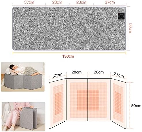 Foldable Electric Space Heater Under Desk, All-arounded Electric Leg Warmer Heated Knee Blanket Foot Warmer for Home and Office, 3 Temperature Settings and Timer, Overheat & Tip-Over Protection