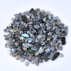Erliway 100g Natural Grey Moonstone Crystal Chips, 7-9mm Tumbled Chips Crushed Crystal Stones, Polished Gemstones for Vase Filler Healing Tumbled Chips Stone for Jewelry Making Home Decor
