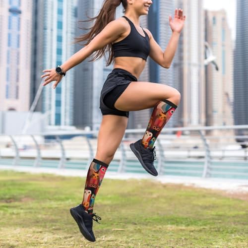 Compression Socks Knee High Circulation Support Socks For Women Men Athletic Running Work Hiking Cycling Travel