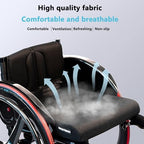 Lightweight Sports Foldable Mute Wheelchair All Terrain Aluminum,Adjustable Footrest Suitable for Teenagers, Adults, Seniors(Purple2,Seat Width 42cm/16.5in)