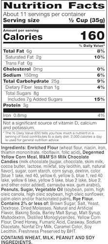Chex Mix Sweet and Salty Recipe Snack Mix, with M&Ms Milk Chocolate Candies, Family Size, 13.5 oz