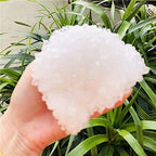 for Natural White Crystal Druse Quartz Crystal Cluster Nunatak Decoration Reiki Stone Column Point (Size : 500-550g)