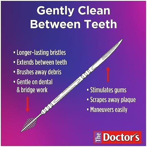 The Doctor's BrushPicks, Interdental Brushes & Dental Picks, Gently Remove Food Debris from Braces & Dental Work, 275 Count, Pack of 4