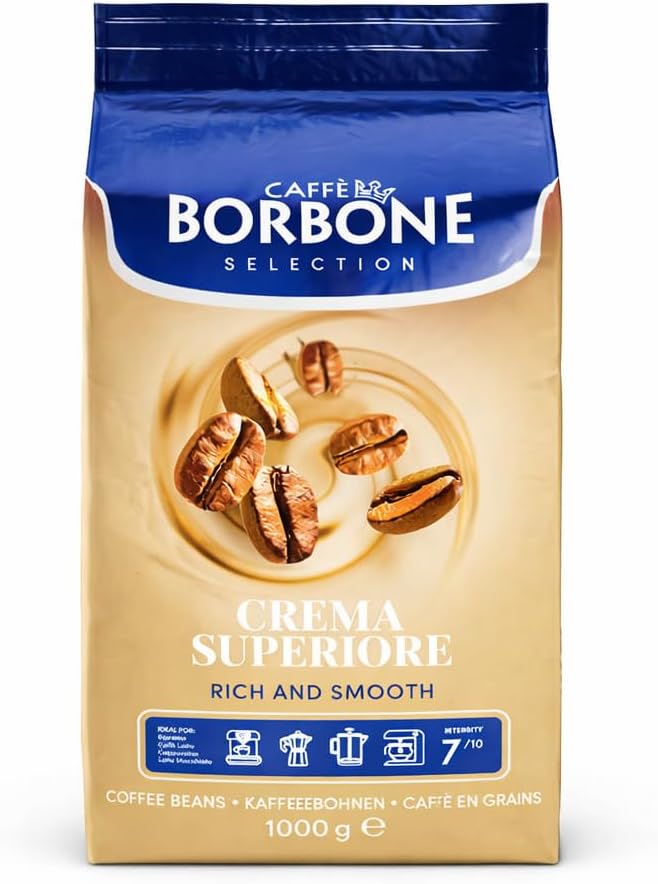Caffe Borbone Medium Roast Whole Bean Coffee, Crema Superiore, Rich and Smooth Italian Coffee, 2.2 lb Bag
