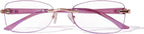 Rimless Reading Glasses for Women, Rectangle Blue Light Blocking Readers With Tinted Edge