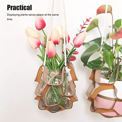2PCS Plant Hanger, Hanging Plant Basket PU Leather Flower Pot Holder Plant Display Rack Hanging Planter for Indoor Outdoor