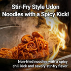 Nongshim Yaki Udon Hot & Spicy, Stir Fry Style Korean Inspired Noodles, Sweet and Spicy Sauce with Chewy Non Fried Noodles, Bold Flavor Noodle Dish, 8.64 oz (Pack of 10)