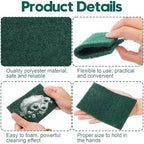 Jucoan 120 Pack Heavy Duty Scouring Pads, 4 x 6 Inch Non-Scratch Scrub Pads, Green Reusable Multipurpose Scrubbing Pads for Kitchen Dish, Metal Grills, Household Bathroom Sink Bathtub