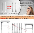 Folding Shower Seat Wall Mounted with Legs, Foldable Shower Chair for Inside Shower, Fold Down Shower Bench for Seniors (White, Height Adjustable)