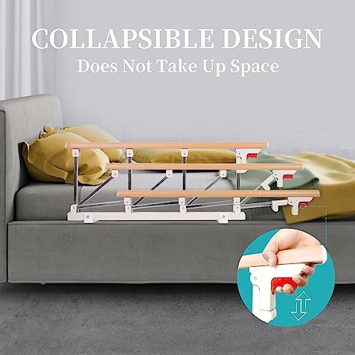 lefeke Bed Rails for Elderly Adults Safety, Folding Bedside Assist Rail Handle, Adjustable Bed Cane for Seniors Fit Full Twin King Queen Size, Fall Prevention Safety Bed Guard Rail