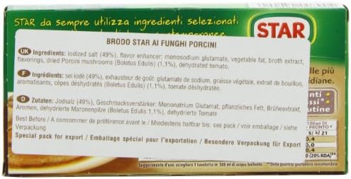 Star Ai Funghi Porcini 10 Stock Cubes 100 g (Pack of 6)