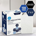 MED PRIDE Sterile Non Stick Pads for Wounds Non-Adherent Highly Absorbent Painless Removal Individually Wrapped (2x3 Inch (Pack of 100))