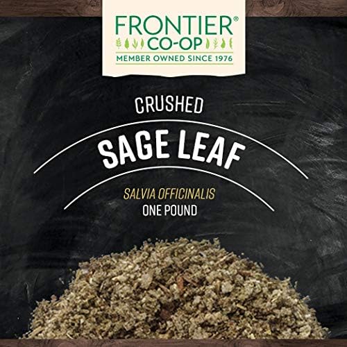 Frontier Co-op Sage Leaf, Crushed, Kosher | 1 lb. Bulk Bag | Salvia officinalis L.