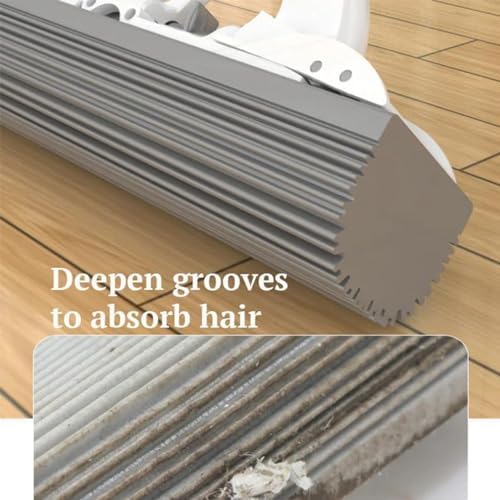 Hand-Washable Collodion Mop, Floor Mop with 2 Super Absorbent Sponge Mop Refills, Mini Mop Portable Self-Squeeze Small Mop, Folding Self Squeezing Mop for Home (11In Mop+2pcs Replace Sponge,White)