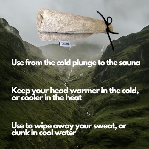 Swet Sauna Hat - Natural Cotton Sauna Cap for Men and Women - Comfortable, Breathable, Insulating Headgear for Sauna, Spa, Steamroom, Bathhouse, Banya - One Size Fits All
