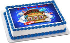 Casino Gambling Roulette Big Lucky Slot Machine - Edible Cake Topper - 10" x 16" (1/2 sheet) rectangular