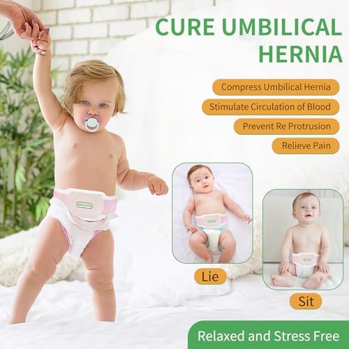 Umbilical Hernia Belt Baby Belly Button Band, Newborn Belly Wrap Truss, Infant Abdominal Binder for Children Kids, Adjustable Navel Belly Band Support Cord (Small)