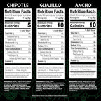 HERDEZ Pepper Paste Trio, Chipotle (Hot), Guajillo (Medium), Ancho & Pasilla (Mild) 7 oz Squeeze Pouch with Easy Close Twist Cap (3 Pack)– Bold Mexican Flavor & Dried Chile Pepper Alternative