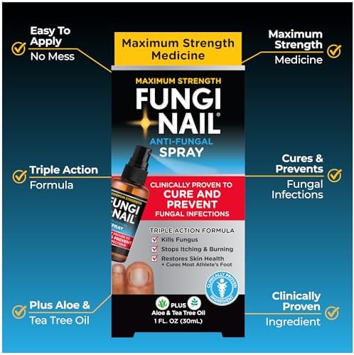 Fungi-Nail Anti-Fungal Foot Spray, Kills Fungus That Can Lead to Nail & Athlete’s Foot with Tolnaftate & Clinically Proven to Cure Infections - 1 Oz