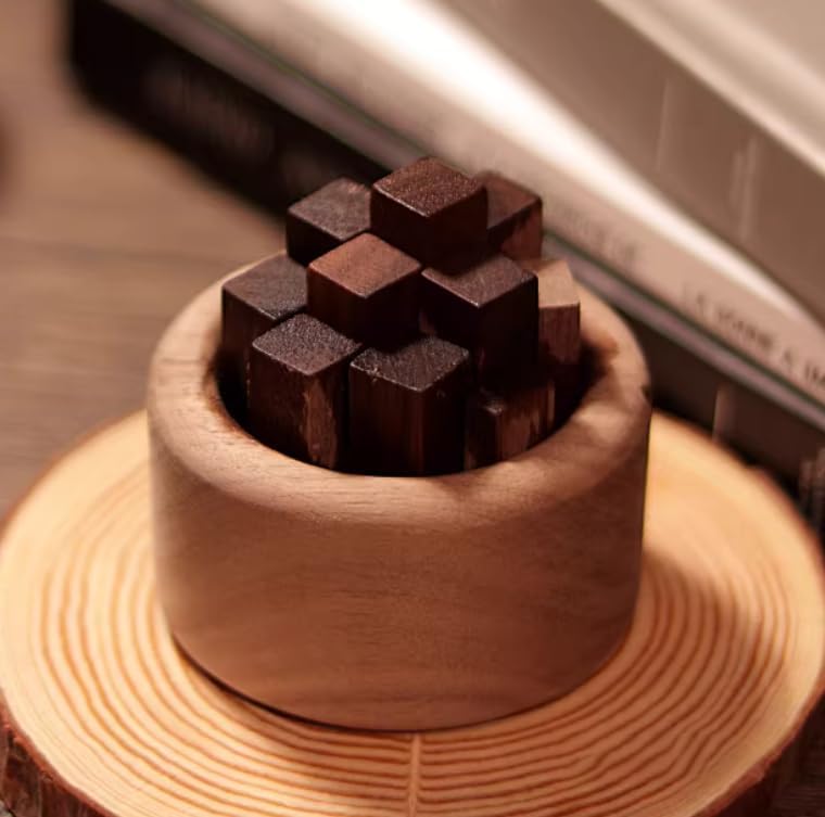 Wood Diffuser,3 Set of Wood Diffuser for Essential Oils,Car Fragrant Small Aromatherapy Diffuser Woodpile Shaped for Home Office Decoration,Black Walnut,Beech, Pear Wood