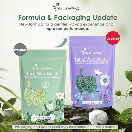 Hard Wax Beads - Wax for Sensitive Skin Hair Removal - Tea Tree Wax Beads for Face, Underarms, Bikini, Legs