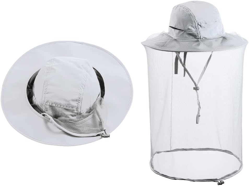 Bee Keeping Beekeeper Veil hat gnats Insect Bug Mosquito Fishing Gardening Cap with Head net Netting mesh Hood for Men Women