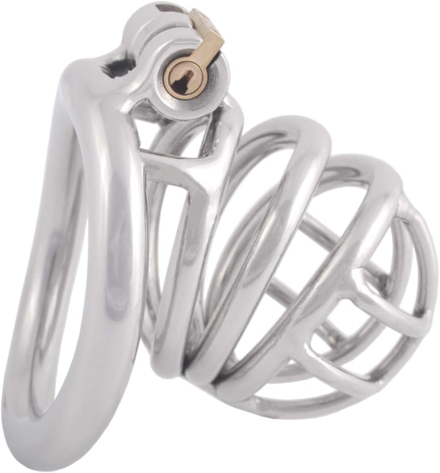 TERNENCE Stainless Steel Small Male Chastity Device Ergonomic Design Stealth Lock for Adults Solitary Extreme Confinement Cage S045 (1.77 inch / 45mm)