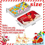 Peryiter 10 Pcs Novelty Christmas Empty Mint Tins Christmas Mint Tins Funny Gag Gifts, 3 x 2 x 0.6 mas Gift Bag Stuffer, Mini Tin Without Candy, White Elephant Exchange Gifts(Cute Style)