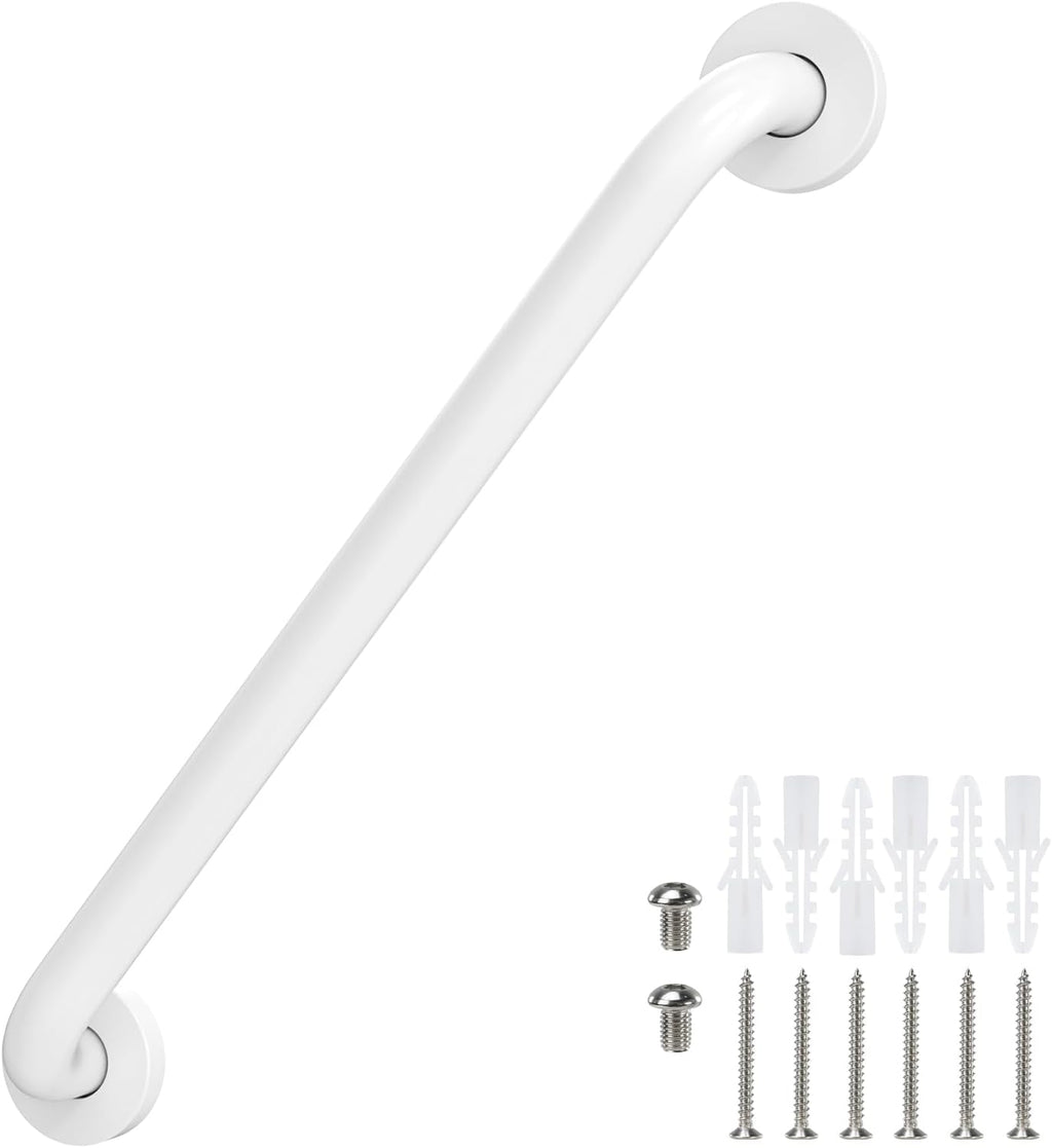 16 Inch Grab Bars for Bathtubs and Showers White, Safety Shower Grab Bars for Seniors Elderly Handicapped, Handicap Grab Bars for Shower with Concealed Screws, Tesuchan