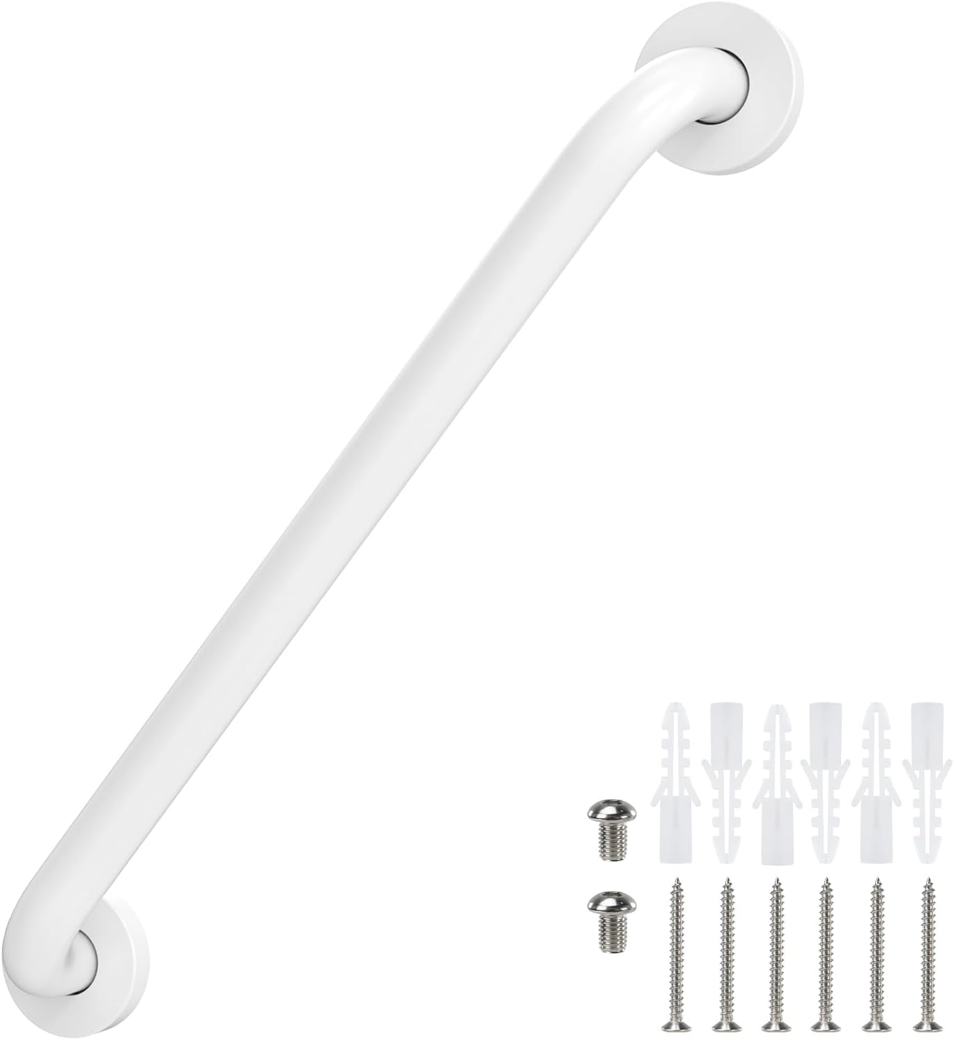 16 Inch Grab Bars for Bathtubs and Showers White, Safety Shower Grab Bars for Seniors Elderly Handicapped, Handicap Grab Bars for Shower with Concealed Screws, Tesuchan