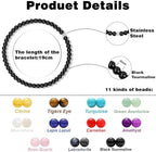 Raicegs 4 6 8MM Beaded Bracelets Healing Crystal Bracelet for Women Men Natural Stone Handmade Stretch Bracelet Reiki Spiritual Jewelry