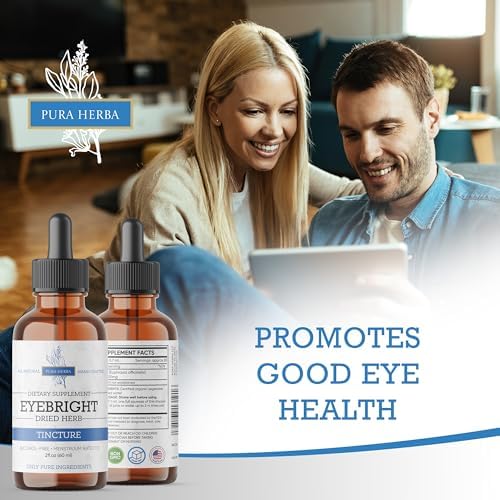 Pura Herba Eyebright Herb 2 Fl Oz Extract, Eyebright Oral Drops Tincture, Alcohol Free, Vegan - 2 Fl Oz