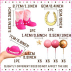 JeVenis Cowgirl Cake Topper Cowboy Western Decorations Cowgirl Hat Birthday Cake Topper Cowgirl Boots Cow Balls Cake Decor