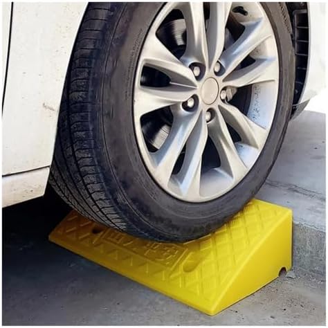 Rubber Speed Bump Plastic PVC Road Slope Ramp Pad Durable Threshold Triangle Cushion Speed Bump Portable Car Step Uphill Mat Curb Rubber,Yellow