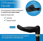 RMS Orthopedic Walking Cane - Offset Cane to Fit Individual's Palm Naturally - Ideal for Anyone with Arthritis or Carpal Tunnel Syndrome (Choose Left Hand or Right Hand)