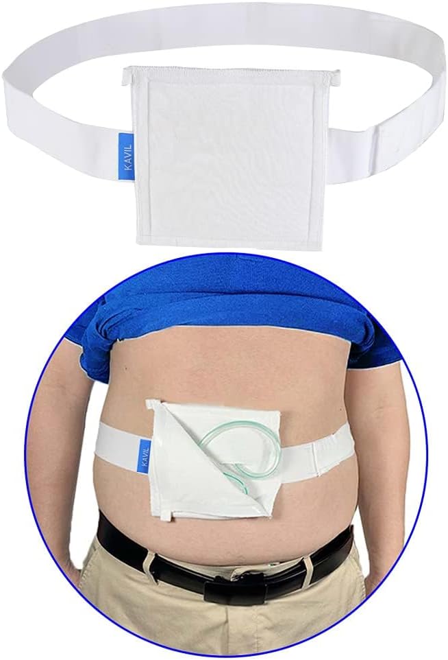 NEPPT G Tube Holder Belt Feeding Tubes Accessories G Tube Covers Peg Tube Gastrostomy Catheter Pd Dialysis Belt Pads Drainage Medical Abdominal Dialysis for Men Women(28"~37")