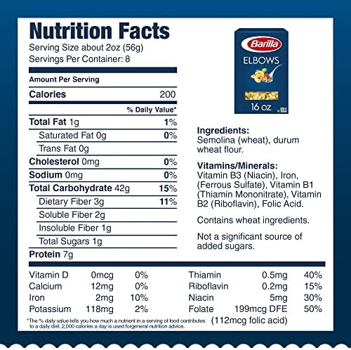 Barilla Elbows Pasta, 16 oz. Box - Non-GMO Pasta Made with Durum Wheat Semolina - Kosher Certified Pasta
