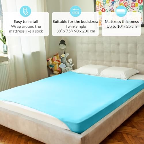 Sensory Compression Blanket | Spandex Bed Sheet for Kids & Adults | Deep Relaxing Feeling, Release Oxytocin | Helps With: SPD, Anxiety, ADHD, Autism and More | Breathable & Stretchable | Twin Size