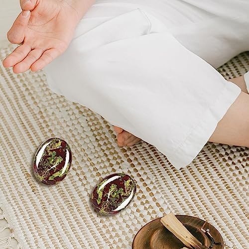 Crystal Palm Stone, Dragon Bloodstone Pocket Oval Thumb Worry Stone, Polished Chakra Healing Crystals Reiki for Anxiety Stress, Meditation, 1.8 Inch