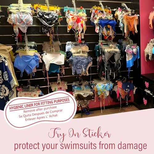 Adhesive Protective Hygiene Try On Stickers for Swimwear,Swimsuits and Lingerie,4x2 inch,100 Pcs Per Pack
