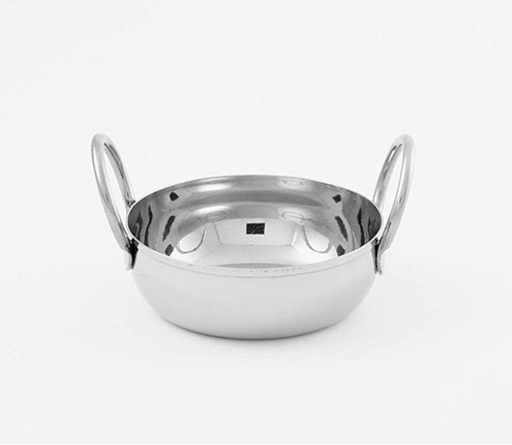 American METALCRAFT, Inc. BD45 - BALTI DISH, STAINLESS STEEL, 16 OZ. - 5-1/8" DIA x 2-1/2" H, 6-1/2" W WITH HANDLES.