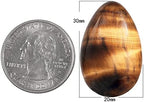 Nupuyai Pack of 5 Polished Healing Worry Stone Crystal Egg Decor, Puff Oval Pocket Palm Stones Kit for Meditation Relaxation Reiki Balancing, Tiger's Eye Stone