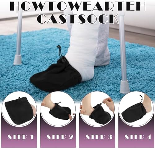Cuffbow 2 Pack Cast Toe Socks for Women Men Cast Toe Cover Warm Nonslip Protector for Leg, Foot and Ankle