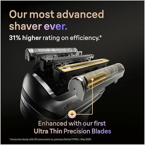 Braun Electric Razor for Men Series 9 PRO+ Electric Foil Shaver with Precision Trimmer and 6in1 SmartCare Center, Silver, 9667cc