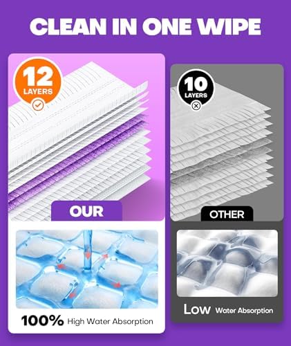 5X Cleaning Power Mop Refills for Swiffer Power Mop, 500+ Strips Multi-Surface PowerMop Refill Pads, 30 Count Disposable Powermop Wood Mops, Replacement Mopping Pad for Floor Cleaning